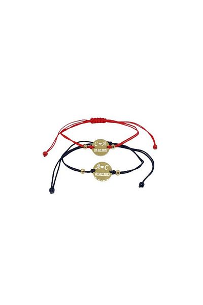 dalimag Set de 2 bratari pentru cupluri personalizate cu initiale si data, Dalimag
