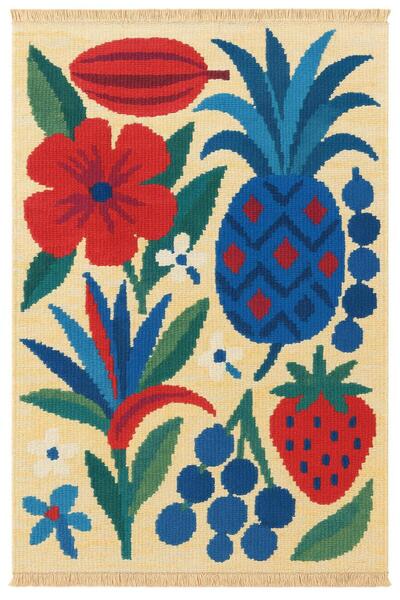 Markaev Red Fruits Baskılı Dokuma Taban Halı 246 YNG