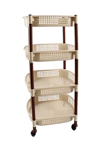rexa Multifunction 4-Tier Plastic Storage Rack with Wheels