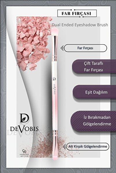 Golden Rose Devobis Dual-Ended Eyeshadow Brush - Çift Taraflı Profesyonel Göz...