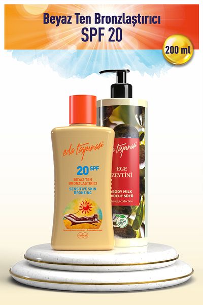 Eda Taşpınar White Skin Bronzer Spf20 200ml - Aegean Olive Oil Body Milk 400ml