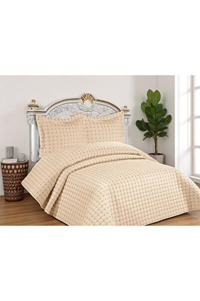 Faiend Kaliteli Kapitone Çift Kişilik Yatak Örtüsü Seti (VİZON)