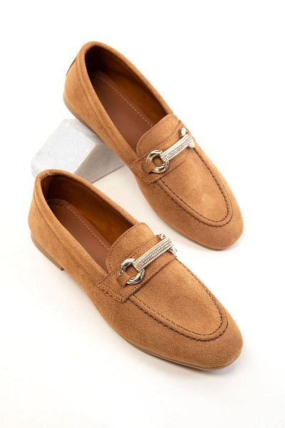 SOHO Tan Suede Women's Loafer Shoes 20693