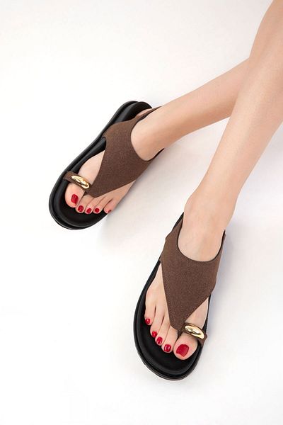 SOHO Brown Suede Women's Sandals 20632
