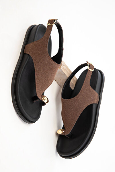 SOHO Brown Suede Women's Sandals 20632