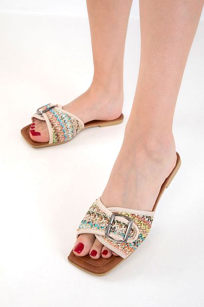 SOHO Beige-Multi Women's Slippers 20711