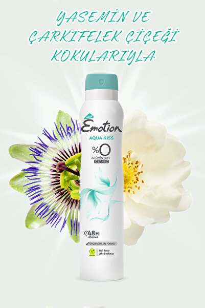Emotion Aqua Kiss Kadın Vegan Deodorant 3x200 Ml Hızlı Kurur, Leke Bırakmaz