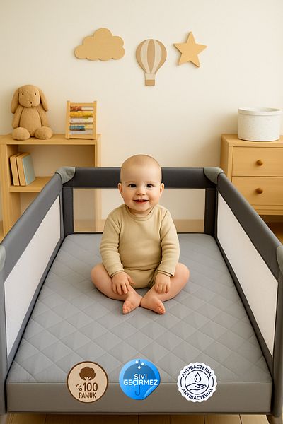 Formeya 100% Baumwolle gesteppte, wasserdichte Baby-Matratzen-Kinder-Matratzen, Park-Matratzen für Kinderbett-Matratzen