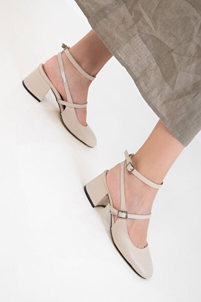 SOHO Beige Women's Classic Heeled Shoes 18123