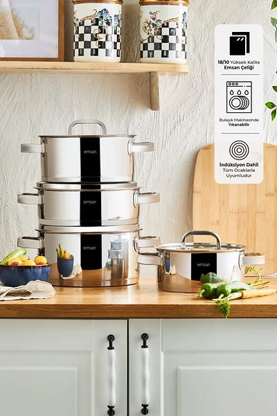 Emsan Mimosa 8 Piece Set - with Pot and Cut Top
