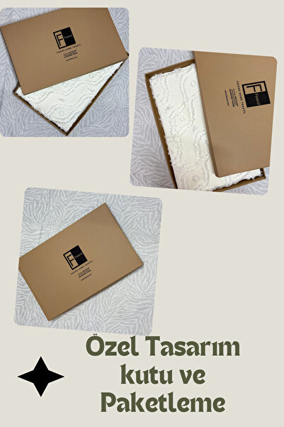 Faiend Şönil İskandinav Çift Kişilik Yatak Örtüsü 240×250 cm 2 Yastık Geometrik Desen"