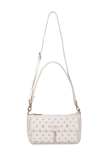Pierre Cardin Weißes Monogramm Damen-Umhängetasche 05PO25Y10327