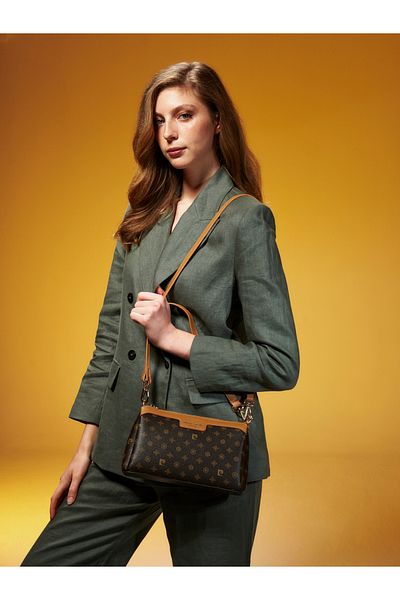 Pierre Cardin Coffee Monogram Women's Cross Shoulder Bag 05Po25Y10336