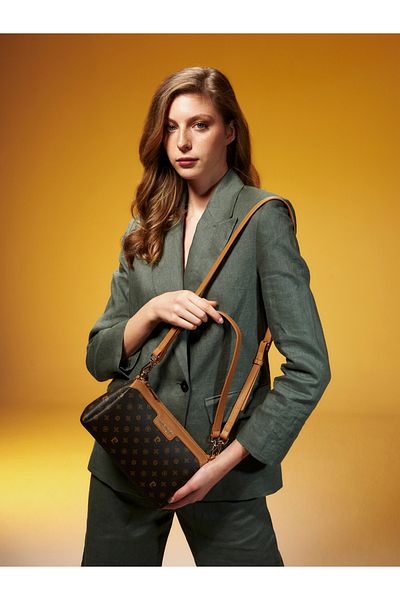 Pierre Cardin Coffee Monogram Women's Cross Shoulder Bag 05Po25Y10336