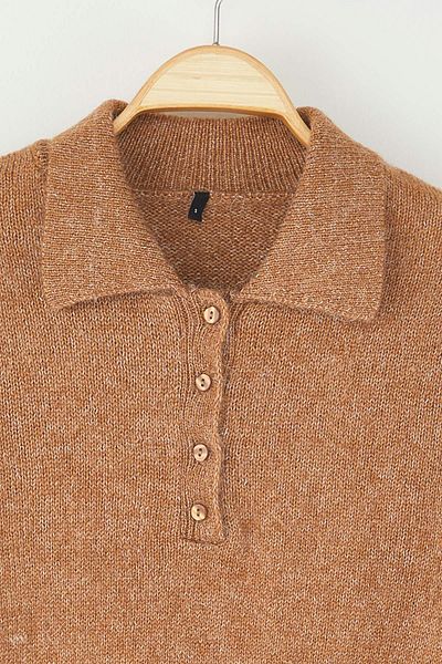 Trendyol Collection Bej Mai durabil Pulover din tricot din lână de alpaca amestecată premium/fir special TWOAW26KZ00002