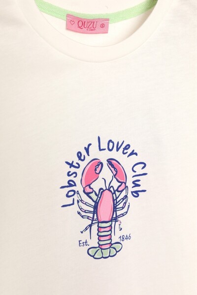 Quzu Lobster Printed Oversize T-Shirt