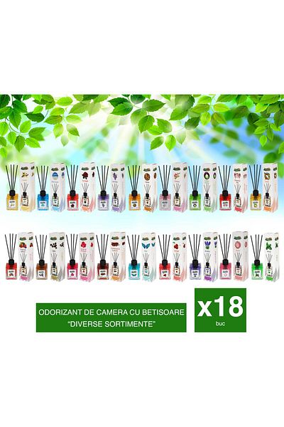 PureLife Set of 18 x PureLife room freshener sticks, 120 ml, various assortments