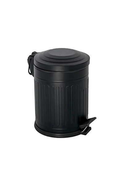 Eforeca Vintage Çöp Kovası Çizgili Siyah 5 Lt