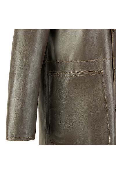 Desa Simonetta Green Women's Double Sided Leather Top Coat