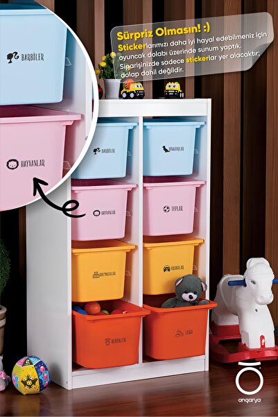 Bunny Decor Oyuncak Dolabı Kategori Etiketi Türkçe, Organizer Etiketi Türkçe Şeffaf Etiket