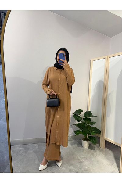 NİSUM MODA Bürümcük Long Cardigan Suit