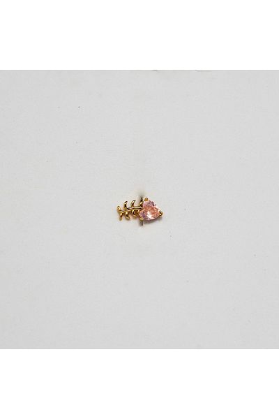 Piercing by Sever SHELLFISH STEEL PIERCING... GOLD/GOLD COLORED and CLEAR STONE (TARGUS HELIX CONCH FLAT)
