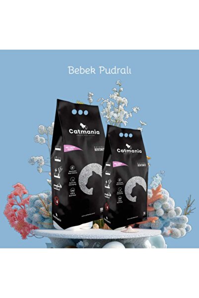 Catmania Tozsuz ve Güçlü Topaklanma Özellikli Bebek Pudralı Kedi Kumu 5 Lt