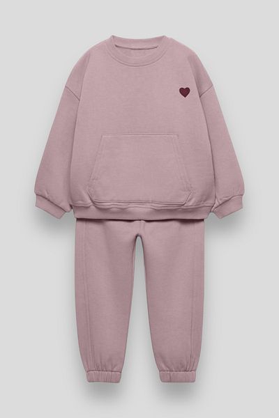 Magu Embroidered Cotton Sweatshirt Jogger Tracksuit Bottom-Top Set