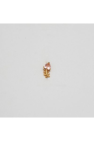 Piercing by Sever SHELLFISH STEEL PIERCING... GOLD/GOLD COLORED and CLEAR STONE (TARGUS HELIX CONCH FLAT)