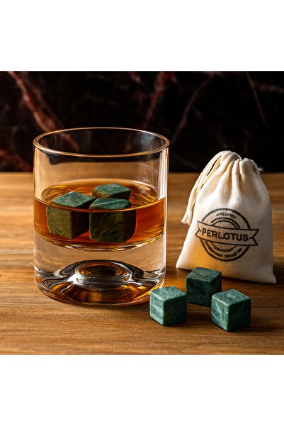 PERLOTUS 200 cc Holiday Soğuk Kesme Kalın Tabanlı Viski Bardağı Granit Taş Hediyeli