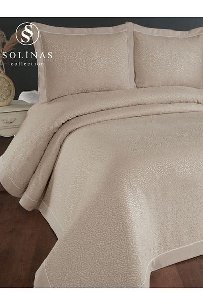 Solinas Collection Bellamira Mink Double Bedspread with Piping