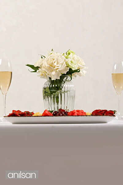 Anılsan Τραπεζομάντιλο από 100% βαμβάκι, απλό λευκό, ανθεκτικό στους λεκέδες – ανθεκτικό και εύκολο στο καθάρισμα