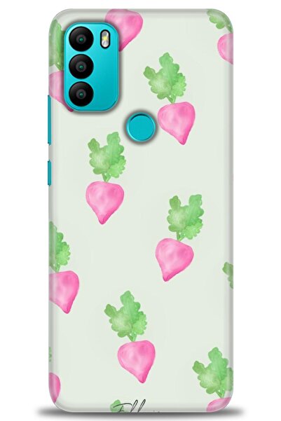 MRCİLETİSİM General Mobile GM 21 Plus Case HD Printed Case - Pink Carrots + Full Screen Protector