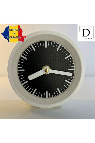 OEM Decorative clock "Kaleia", 11 cm, black, 3D printed from PLA (Bioplastic)