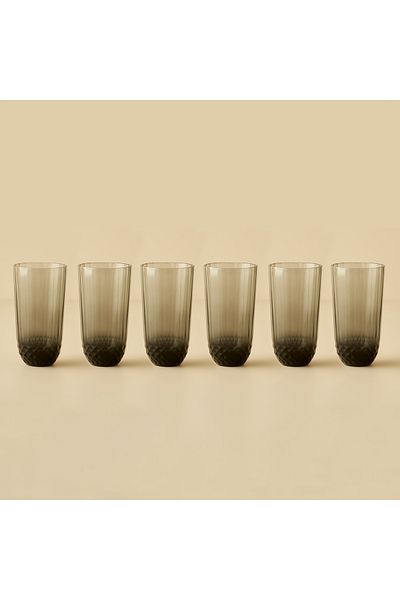 Bella Maison Colore Cutout Soft Drink Glass 6 Pcs Anthracite (345 Cc)