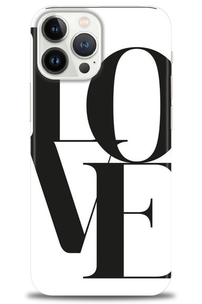 MRCİLETİSİM حافظة آيفون 14 برو مطبوعة بدقة HD - Love - MRC