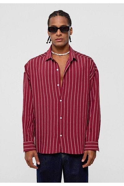 İLKCET MODA Ανδρικό πουκάμισο Oversize από υφαντό ύφασμα