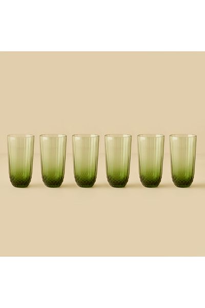 Bella Maison Colore Cutout Soft Drink Cup 6 Pcs Green (345 Cc)
