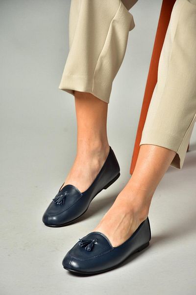 Fox Shoes R667001203 Balerini din piele naturală bleumarin