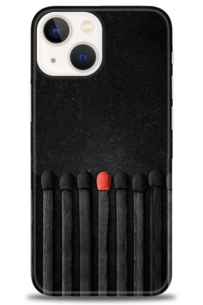 MRCİLETİSİM حافظة آيفون 15 بلس مطبوعة بدقة HD - Matchsticks - MRC