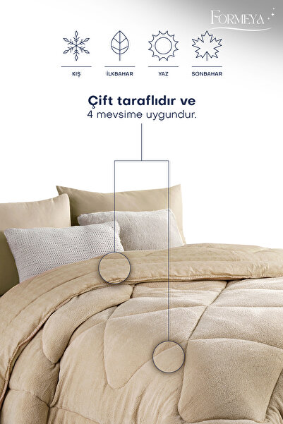 Formeya Tek Kişilik Lüx Kahverengi Wellsoft Yorgan Çift Taraflı 155x215