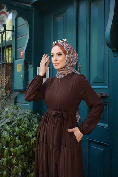 KADEEM Φόρεμα με κορδόνι 5 στρώσεων Μεταξωτό ύφασμα Medina