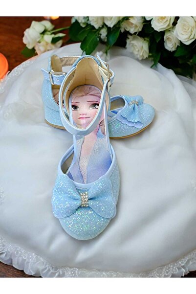 pediashoes Kız Çocuk Topuklu Mavi Renk Prenses Ayakkabısı
