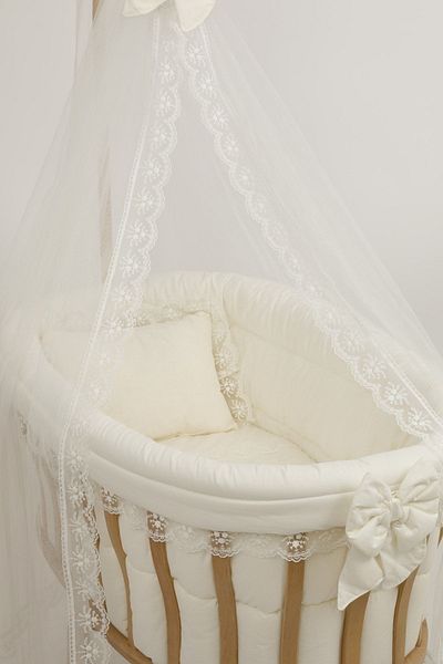 BebeK on For Baby Sleeping Set for Basket Crib (Cream French) - Crib Not Included