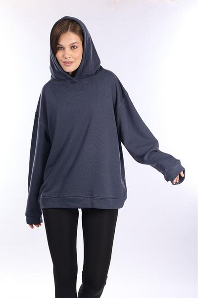Tight Lady Hanorac oversize cu glugă, 100% bumbac, pentru femei, cu textura moale, fără șardon, de bază, cu 3 fire