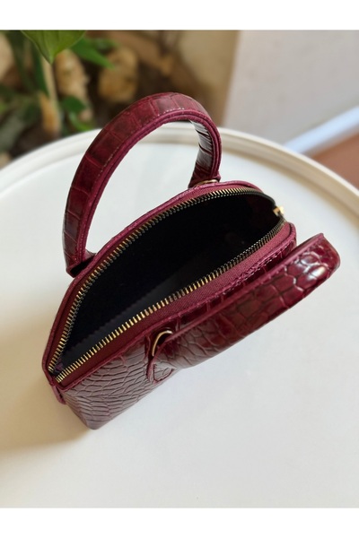 ZEYS Geantă de mână cu curea lungă, cu model de crocodil, strălucitoare, pent...