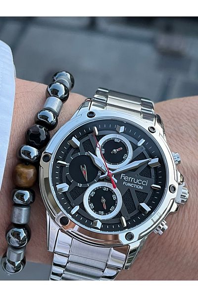 Ferrucci Brand Men's Watch All F. Active Steel 3 Atm 2 Years Warranty with Bracelet Gift