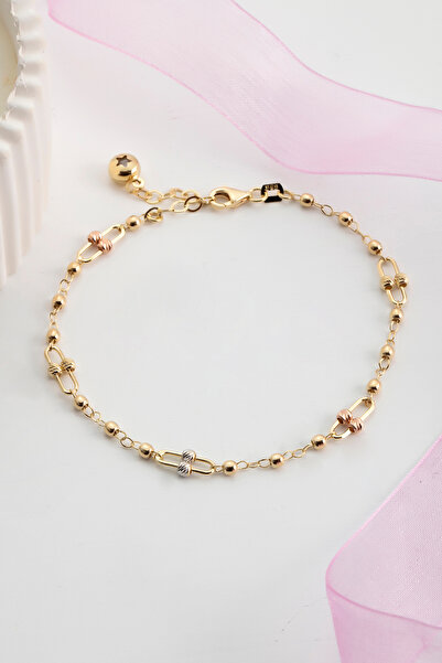 Ersöz Kuyumculuk 14 Ayar Sarı Altın Ataç Toplu Bileklik-seyahat Çantası Hediyeli