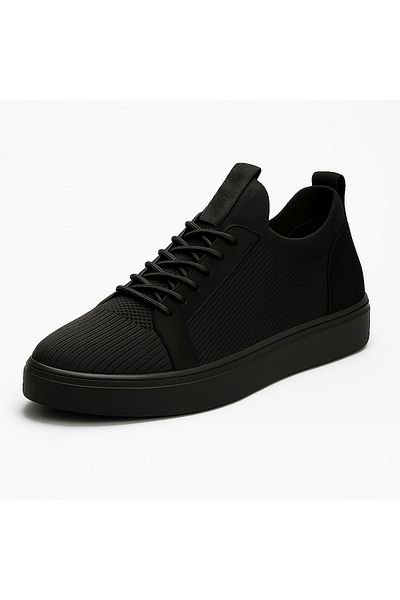 BESKAR KB 112 Μαύρη Μαύρη Σόλα Πλεκτά με κορδόνια Casual Ανδρικά Παπούτσια