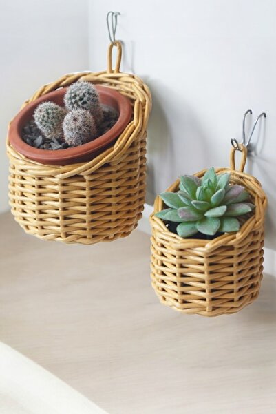 afralya home Ev Dekorasyon 2'li Organizer Çiçeklik Saksılık Düzenleyici Sepet...